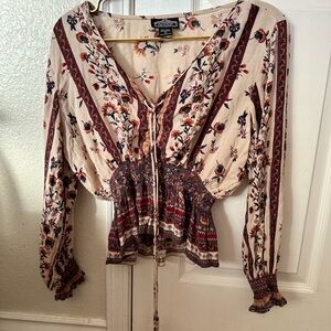 Angie Dainty Floral Peasant Blouse. Boho, festival, Stage Coach, flowy